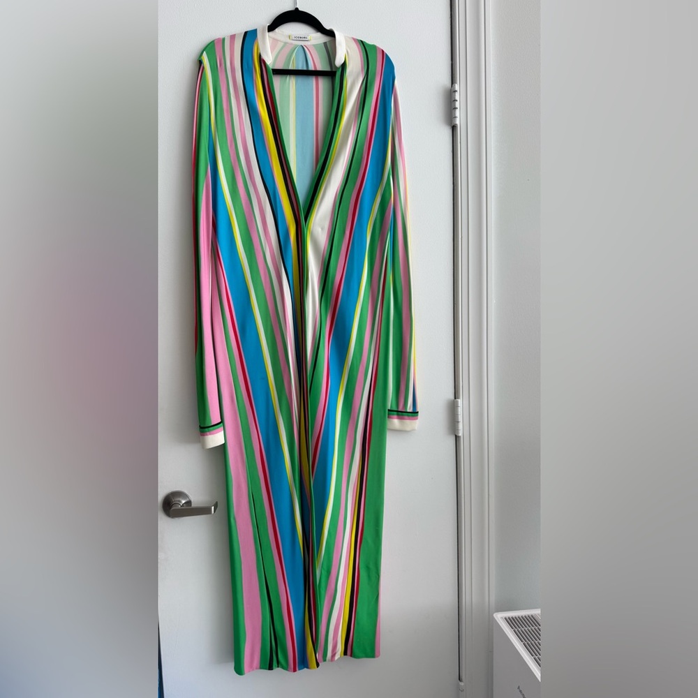 Iceberg Vibrant Striped Trench Coat